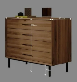 4 Schubladen Kommode mit 97 cm Breite - Kerfa