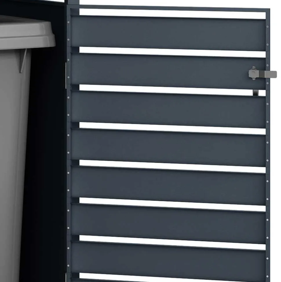 2 Tonnen Mülltonnenbox in Anthrazit & Holzoptik - Rodicca