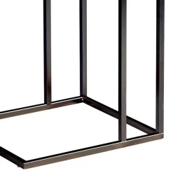 Ablagetisch in Schwarz Weiß Hochglanz Chene mit offenem Bügelgestell Metall