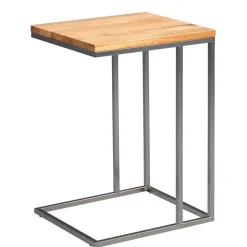 Ablagetisch mit geöltem Wildeichenholz Rood & Metall Edelstahloptik