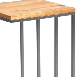 Ablagetisch mit geöltem Wildeichenholz Rood & Metall Edelstahloptik