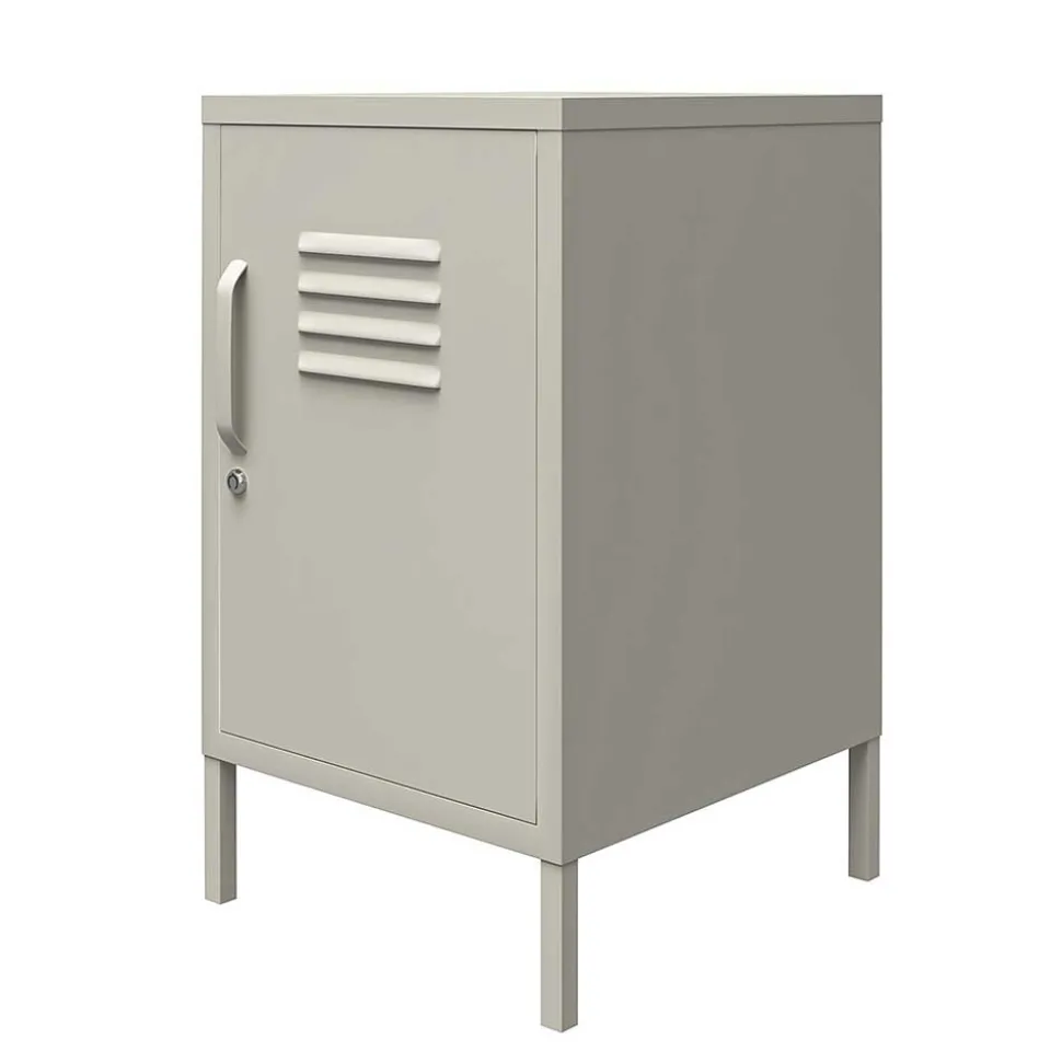 Abschließbare Türen-Kommode im Spind Look - Melanje