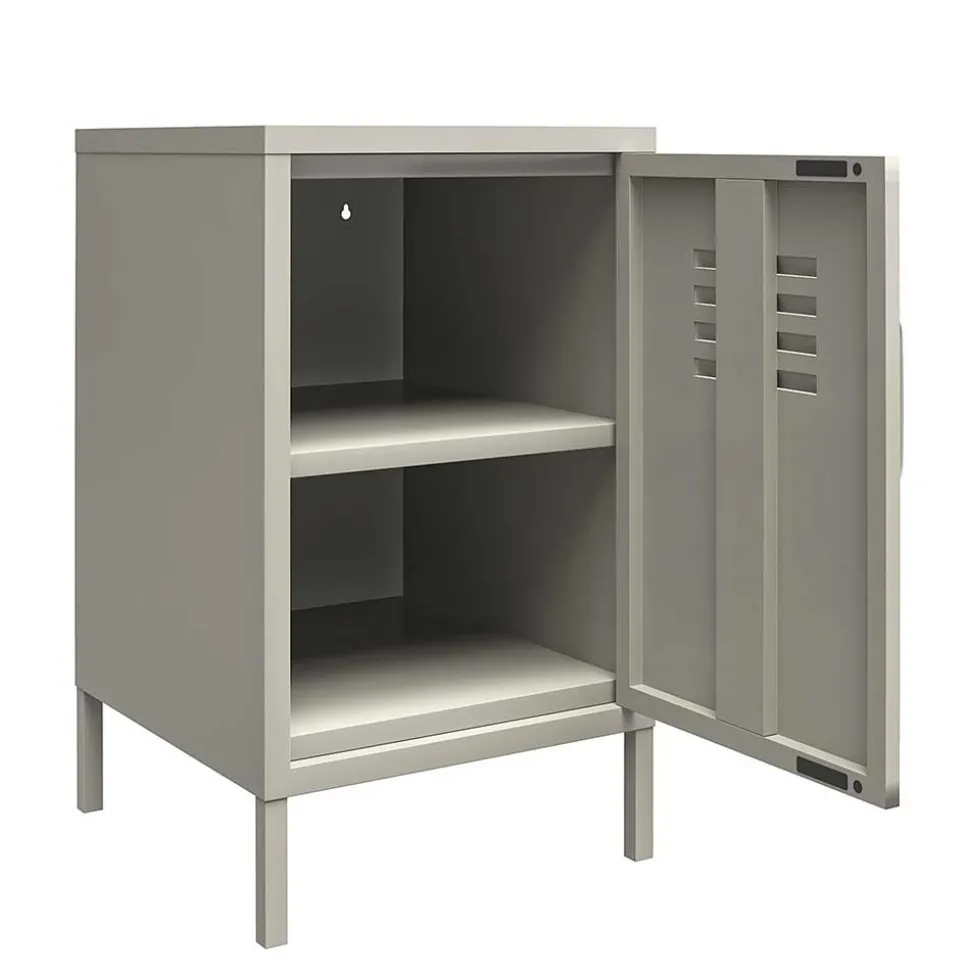 Abschließbare Türen-Kommode im Spind Look - Melanje