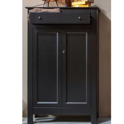 Abschließbare Vertiko Kommode in Schwarz - Wins