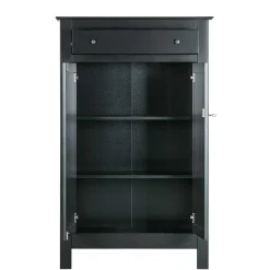 Abschließbare Vertiko Kommode in Schwarz - Wins