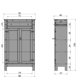 Abschließbare Vertiko Kommode in Schwarz - Wins