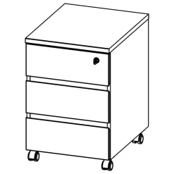 Abschließbarer Rollcontainer 41x60x50 cm - Contrage