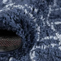 Abstrakt gemusterter Läufer Teppich in Blau - Gunnar