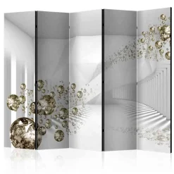 Abstrakte Motiv Trennwand in Grau & Gold - Nasco