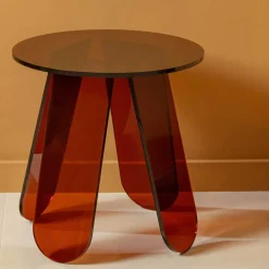 Acryl Beistelltisch in Braun - Lou