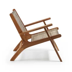 Akazie Holzsessel mit Rattan Geflecht - Foglia