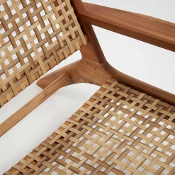 Akazie Holzsessel mit Rattan Geflecht - Foglia