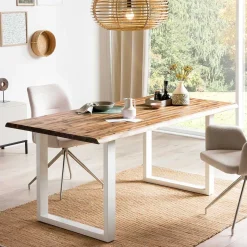 Akazie Küchentisch mit natürlicher Baumkante - Lisbon