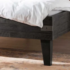 Akazienholz Bett in Grau - Friedel