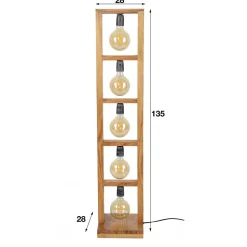 Akazienholz Stehlampe für fünf Leuchtmittel - Veral