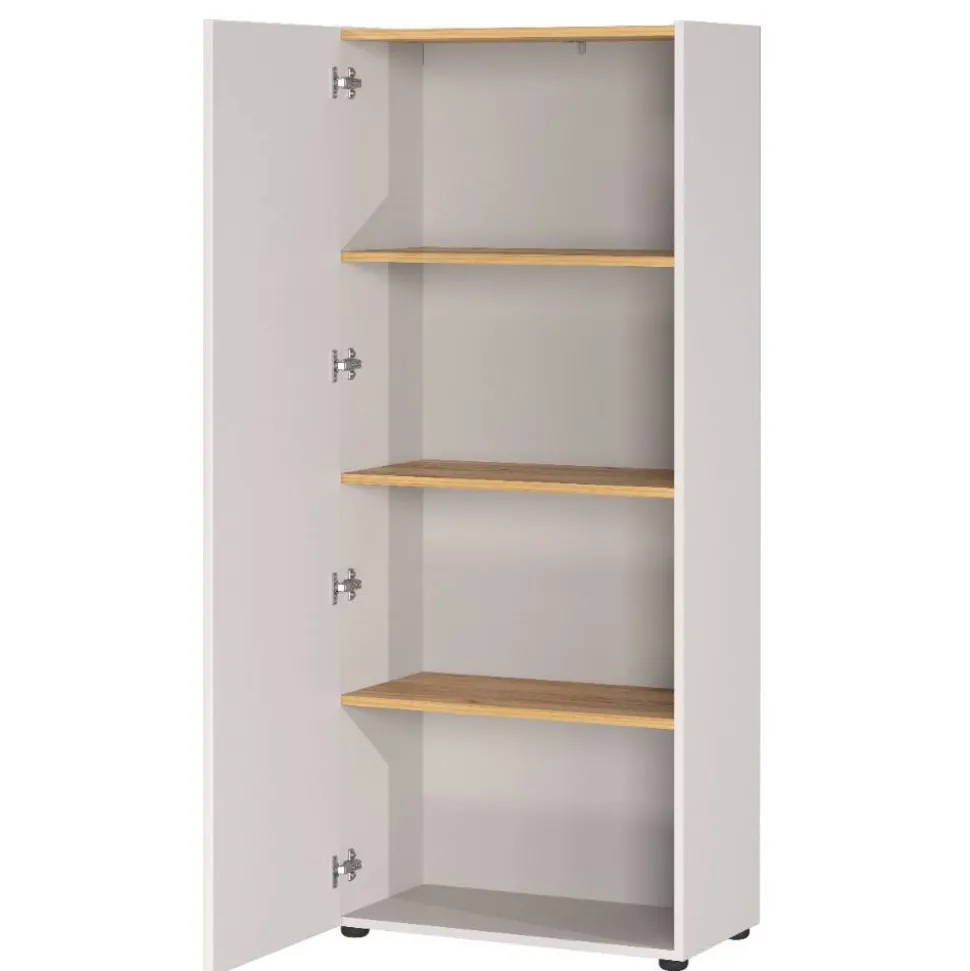 Aktenschrank in Hellgrau und Wildeiche Optik - Chiron