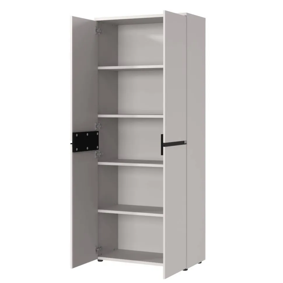 Aktenschrank in Hellgrau mit Schwarz - Great