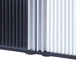 Aktenschrank Siparia in Weiß und Schwarz (zweiteilig)