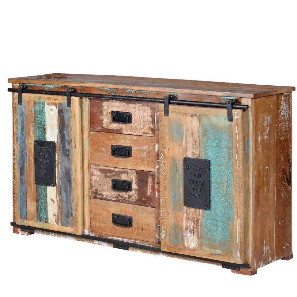 Altholz Kombikommode mit Schiebetüren - Jevilia