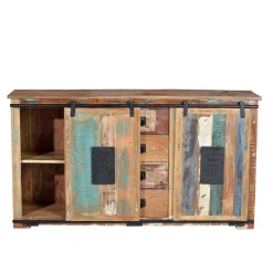 Altholz Kombikommode mit Schiebetüren - Jevilia