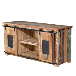Altholz TV Board mit zwei Schiebetüren - Jevilia