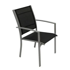 Aluminium Gartenstühle in Schwarz - Latiroca (4er Set)