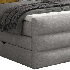 Amerikanisches Bett in Grau Stoff - Padiona