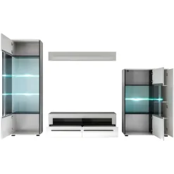 Anbauwand Jetongos in Weiß Hochglanz (vierteilig)