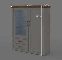 Anbauwand Set im Country Style - Samula (vierteilig)