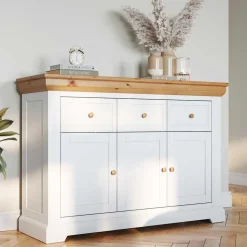 Anrichte in Weiß und Kiefer Natur - Saluts