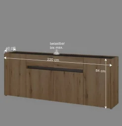 Anrichte in Wildeiche Optik und Anthrazit - Colomania