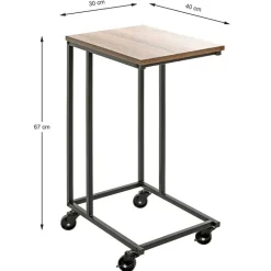 Anstelltisch auf Rollen in Eiche Dekor - Gionno