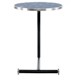 Anstelltisch mit Glas in Schwarz Stein Optik - Adamina