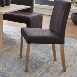 Anthrazit Polsterstühle aus Microfaser - Daricca (2er Set)