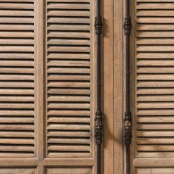 Antiker Eiche Drehtürenschrank Taunton mit Lamellentüren