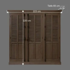 Antiker Eiche Drehtürenschrank Taunton mit Lamellentüren