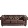 Antikleder Sofa in Braun - Chesterfield Style - Cementa