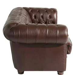 Antikleder Sofa in Braun - Chesterfield Style - Cementa