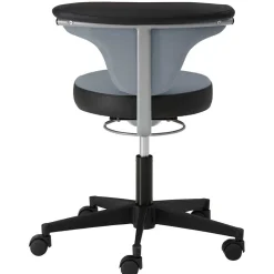 Arbeitshocker mit Lehne in Grau Schwarz - Camcupa