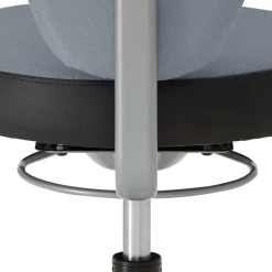 Arbeitshocker mit Lehne in Grau Schwarz - Camcupa