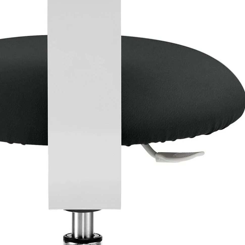 Arbeitshocker mit Lehne in Schwarz & Alu - Udjaca