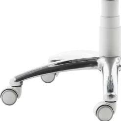 Arbeitshocker mit Rückenlehne in Weiß Kunstleder - Jaskin