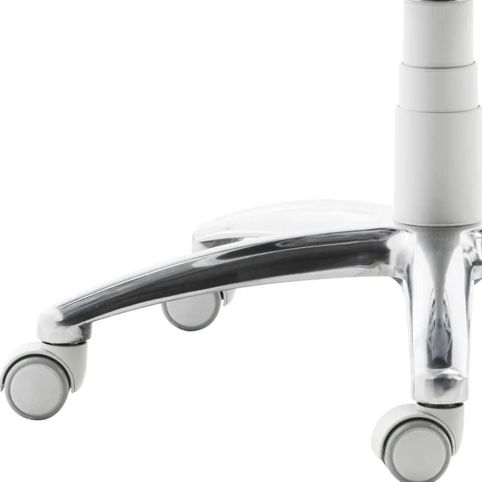 Arbeitshocker mit Rückenlehne in Weiß Kunstleder - Jaskin