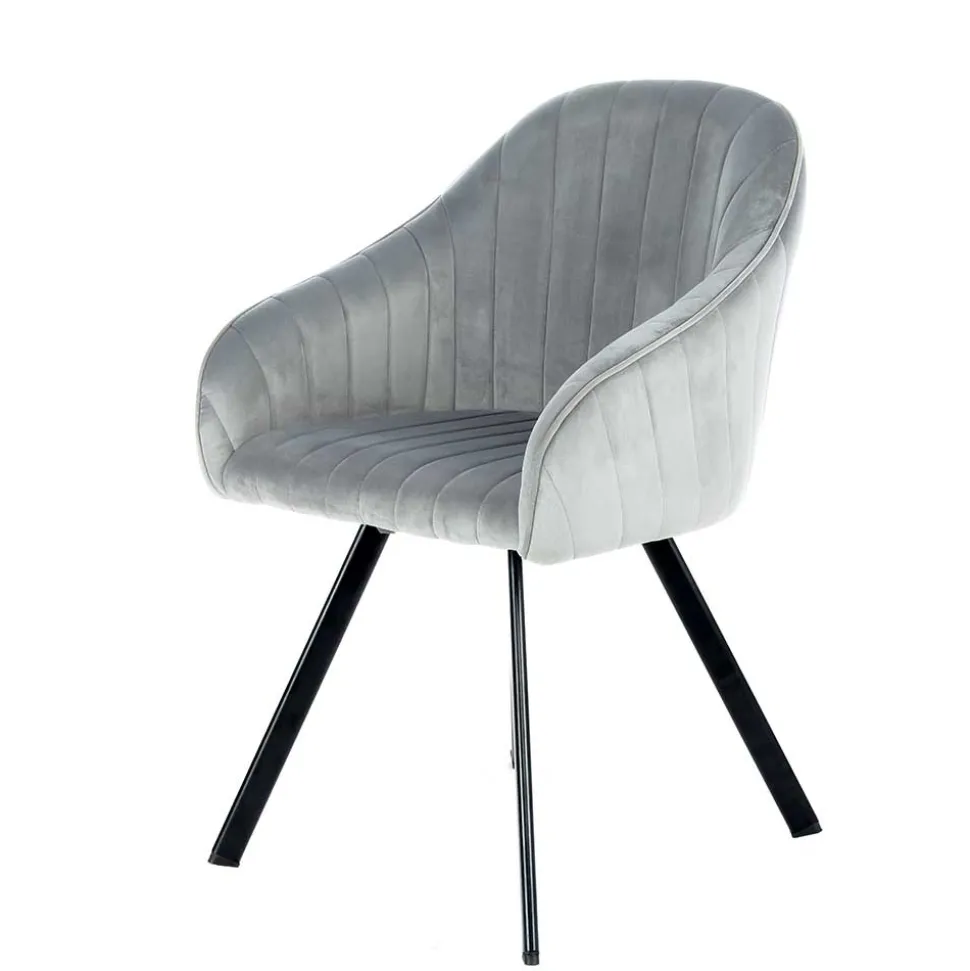 Armlehenstühle in Silber Grau - Ashento (2er Set)