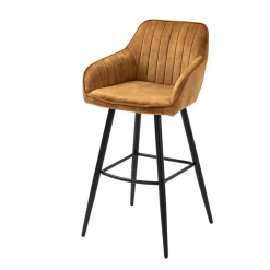 Armlehnen Barstühle in Ocker & Schwarz - Andim (2er Set)