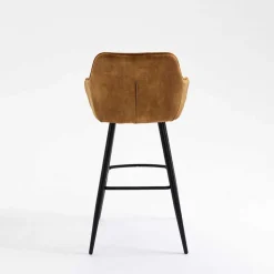 Armlehnen Barstühle in Ocker & Schwarz - Andim (2er Set)