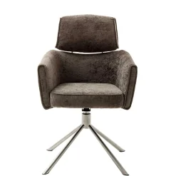 Armlehnen Drehstuhl in Braun - Arjama (2er Set)