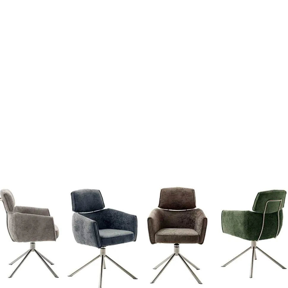 Armlehnen Drehstuhl in Braun - Arjama (2er Set)