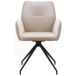 Armlehnen Esstischstuhl in Beige mit Schwarz - Boro