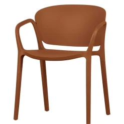 Armlehnen Kunststoffstühle in Braun - Vincentro (4er Set)